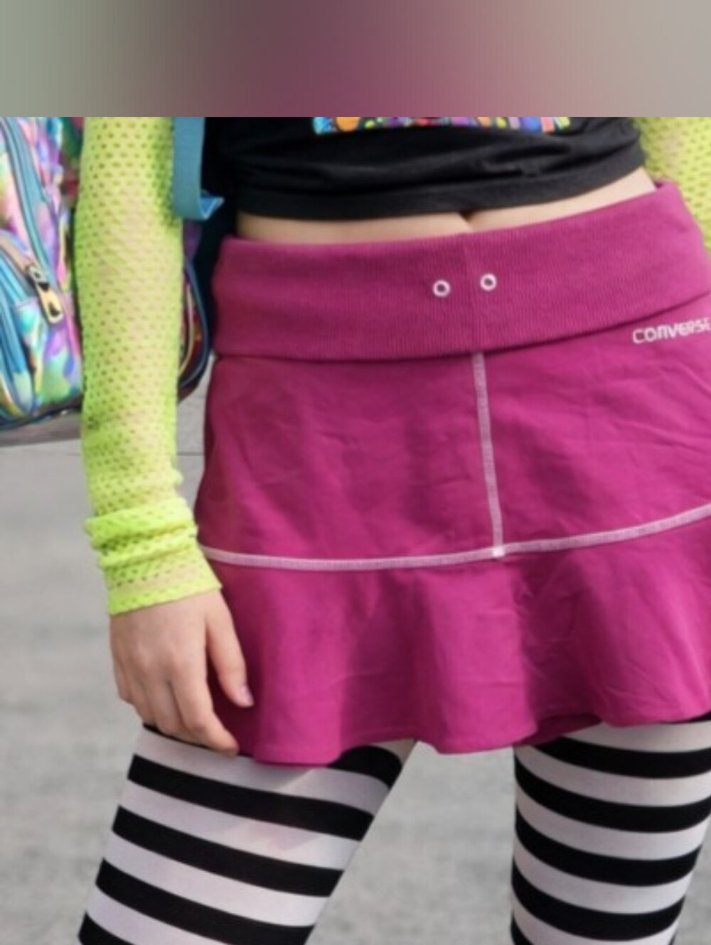 NWT Converse Foldover Waist Skater Skirt Girls XL 14 in Fuschsia